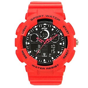 Relógio Masculino Tuguir AnaDigi TG3J8003 Vermelho e Preto