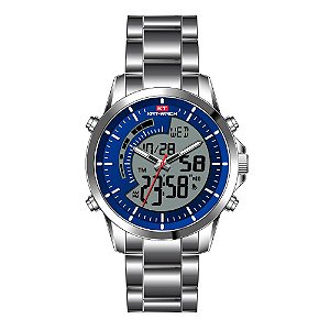 Relógio Masculino Kat-Wach AnaDigi KT1125 Prata e Azul