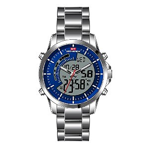 Relógio Masculino Kat-Wach AnaDigi KT1125 Prata e Azul