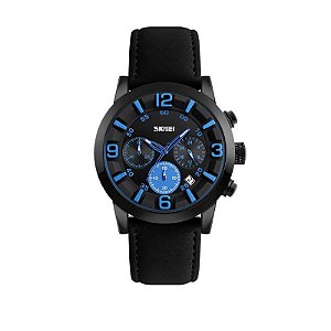 Relógio Masculino Skmei Analógico 9147 - Preto e Azul