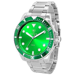 Relógio Masculino Tuguir Analógico TG157 Prata e Verde