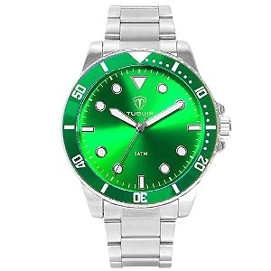 Relógio Masculino Tuguir Analógico TG157 Prata e Verde