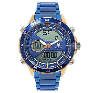 Relógio Masculino Tuguir AnaDigi TG1161 Azul e Rosê