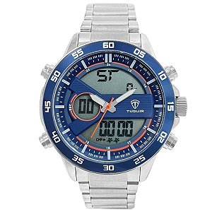 Relógio Masculino Tuguir AnaDigi TG1161 Prata e Azul