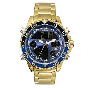 Relógio Masculino Tuguir AnaDigi KT1147-TU Dourado e Azul
