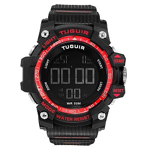 Relógio Masculino Tuguir Digital TG290 Preto e Vermelho