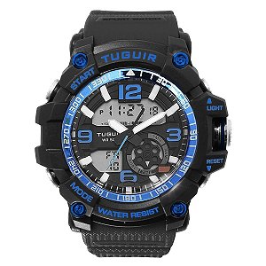 Relógio Masculino Tuguir AnaDigi TG253 Preto e Azul