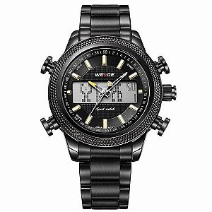 Relógio Masculino Weide AnaDigi WH-3406 - Preto e Amarelo