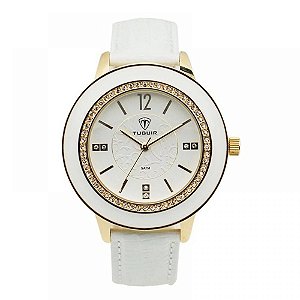 Relógio Feminino Tuguir Analógico 5079G - Branco e Dourado