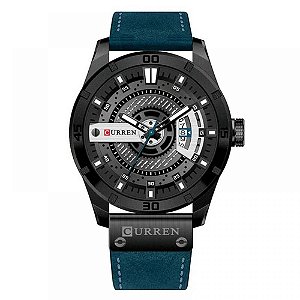 Relógio Masculino Curren Analógico 8301 - Azul e Preto