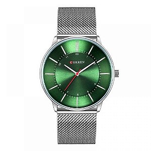 Relógio Unissex Curren Analógico 8303 - Prata e Verde