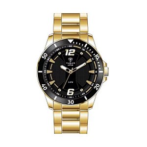 Relógio Masculino Tuguir Analógico Infinity 9166A Dourado e Preto