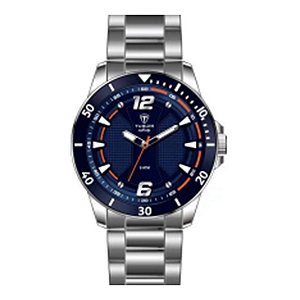 Relógio Masculino Tuguir Analógico Infinity 9166A Prata e Azul