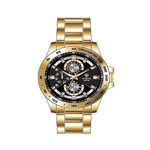 Relógio Masculino Tuguir Analógico Infinity 6116A Dourado e Preto