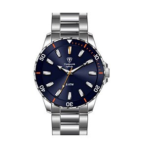 Relógio Masculino Tuguir Analógico Infinity 9166C Prata e Azul