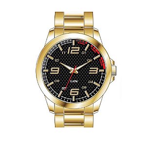 Relógio Masculino Tuguir Analógico Infinity 9166D Dourado e Preto