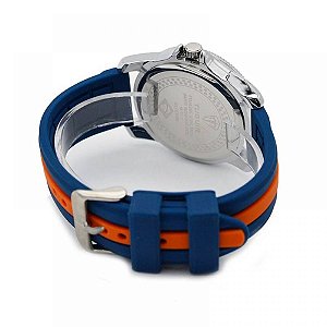 Relógio Masculino Tuguir Analógico 5017 - Azul, Laranja e Prata