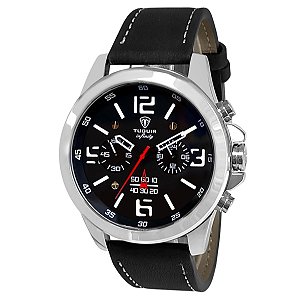Relógio Cronógrafo Masculino de Aço Tuguir Analógico Infinity TGI37037 Preto