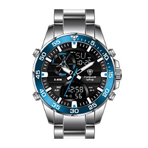 Relógio Masculino Tuguir AnaDigi Infinity TGI37014 Prata e Azul
