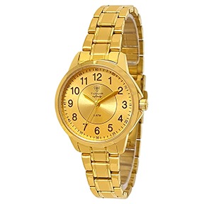 Relógio Feminino de Aço Tuguir Analógico Infinity TGI37048 Dourado
