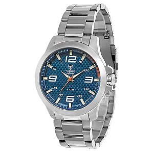 Relógio Masculino Tuguir Analógico Infinity TGI37007 Prata e Azul
