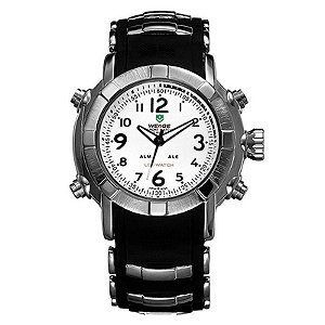 Relógio Masculino Weide Analógico WH-1106 - Preto, Prata e Branco