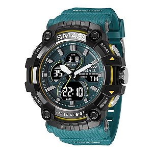 Relógio Masculino Smael AnaDigi 8079 Verde e Preto