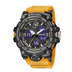 Relógio Masculino Smael AnaDigi 8008 Laranja e Preto