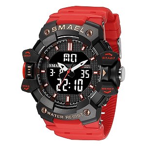 Relógio Masculino Smael AnaDigi 8080 Vermelho e Preto