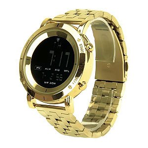 Relógio Masculino Tuguir Metal Digital TG6017 Dourado e Preto