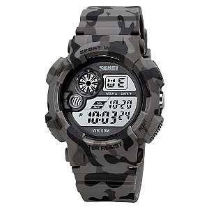 Relógio Masculino Skmei Digital 1718 Cinza Camuflado