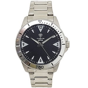 Relógio Masculino de Aço Tuguir Analógico Infinity TGI37073 Prata e Preto