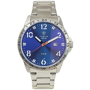 Relógio Masculino de Aço Tuguir Analógico Infinity TGI37101 Prata e Azul