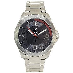 Relógio Masculino de Aço Tuguir Analógico Infinity TGI37093 Prata e Preto