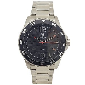 Relógio Masculino de Aço Tuguir Analógico Infinity TGI37077 Prata e Preto