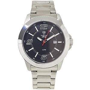 Relógio Masculino de Aço Tuguir Analógico Infinity TGI37078 Prata e Preto