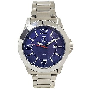 Relógio Masculino de Aço Tuguir Analógico Infinity TGI37079 Prata e Azul