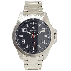 Relógio Masculino de Aço Tuguir Analógico Infinity TGI37109 Prata e Preto