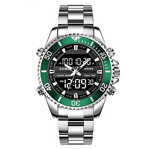 Relógio Masculino Skmei AnaDigi 1850 Prata e Verde