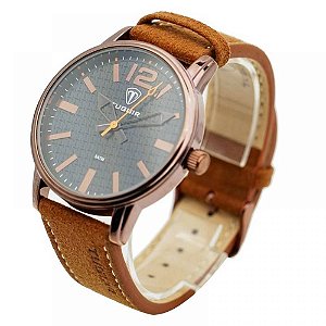 Relógio Masculino Tuguir Analógico 5445G Marrom e Cobre