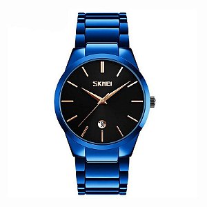 Relógio Masculino Skmei Analógico 9140 Azul e Preto