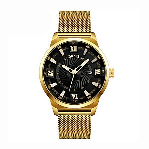 Relógio Masculino Skmei Analógico 9166 Dourado e Preto