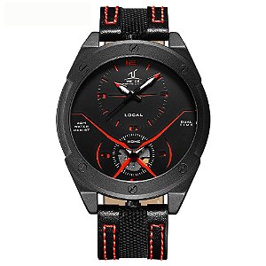 Relógio Masculino Weide Analógico UV-1703 Preto e Vermelho
