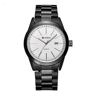 Relógio Masculino Curren Analógico 8091 - Preto e Branco