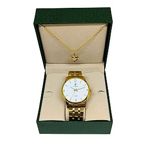 Relógio Feminino Tuguir Analógico 2139 Dourado e Branco