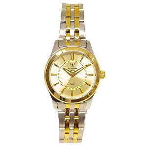 Relógio Feminino de Aço Tuguir Analógico Infinity 2462H Dourado e Prata