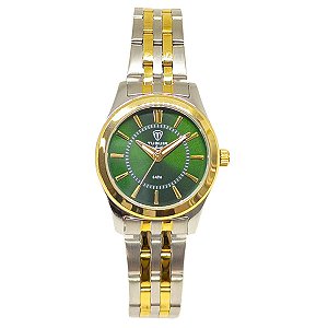 Relógio Feminino de Aço Tuguir Analógico Infinity 2462H Prata e Verde