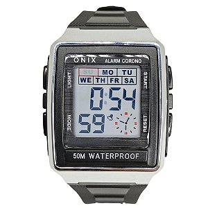 Relógio Masculino Onix Digital IT-1805 Prata e Preto