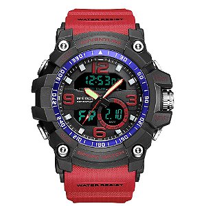 Relógio Masculino Weide AnaDigi WA3J8001 - Vermelho e Preto