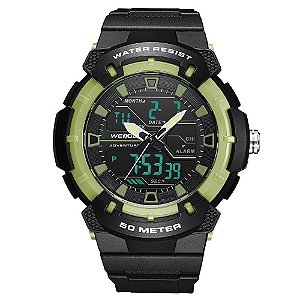 Relógio Masculino Weide AnaDigi WA3J8008 - Preto e Verde